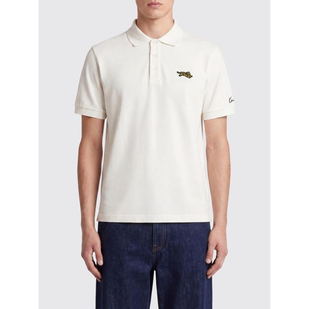 Kenzo Men Kenzo Logo Patch Short-Sleeved Cotton Polo Shirt